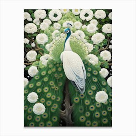 Ohara Koson Inspired Bird Painting Peacock 4 Canvas Print