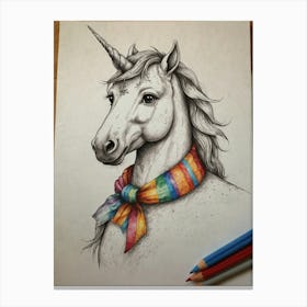 Unicorn Drawing Canvas Print