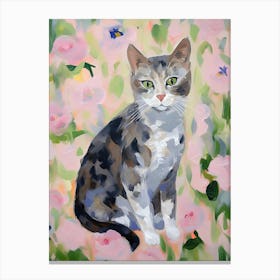 A American Shorthair Cat Painting, Impressionist Painting 4 Canvas Print