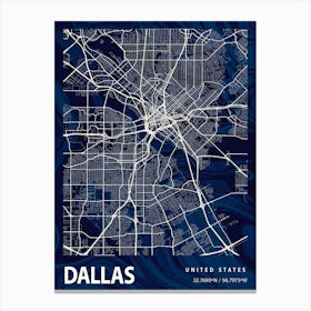 Dallas Crocus Marble Map Canvas Print