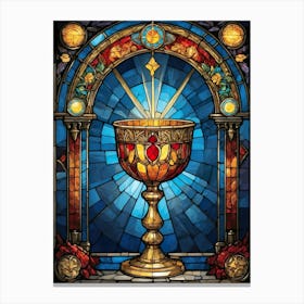 Stained Glass of Holy Grail Canvas Print