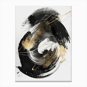 Black And Gold Abstract Painting 24 Canvas Print