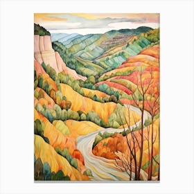 Autumn National Park Painting New River Gorge National Park West Virginia Usa 1 Canvas Print