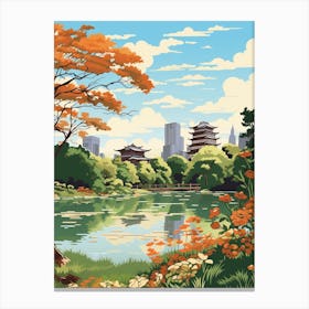 Hamarikyu Gardens Japan Illustration 1  Canvas Print