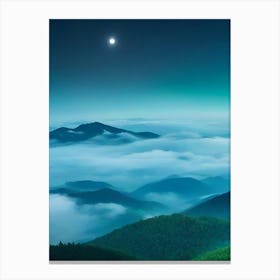 Moonlight Over The Mountains Canvas Print