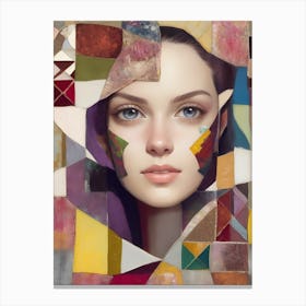 Collage of Portrait Of A Woman Canvas Print