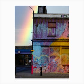 Hackney Rainbow Street Grafitti Canvas Print