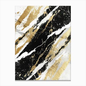 Abstract Black And Gold Painting 28 Canvas Print