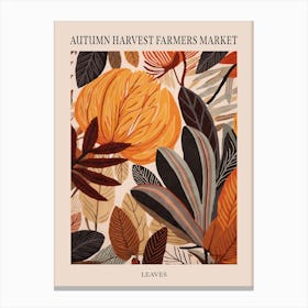 Fall Botanicals Leaves Poster Canvas Print