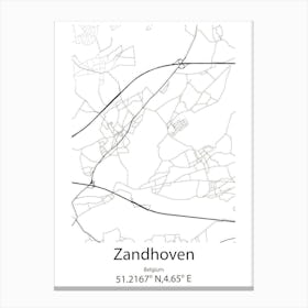 Zandhoven,Belgium Minimalist Map Canvas Print