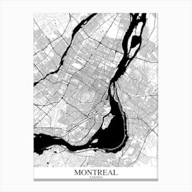 Montreal White Black Canvas Print