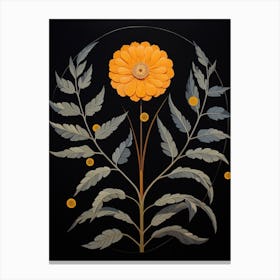 Marigold 2 Hilma Af Klint Inspired Flower Illustration Canvas Print