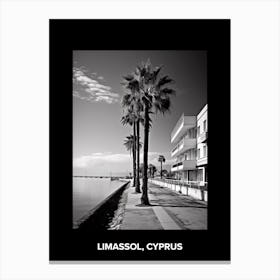 Poster Of Limassol, Cyprus, Mediterranean Black And White Photography Analogue 1 Canvas Print