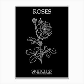Roses Sketch 27 Poster Inverted Canvas Print