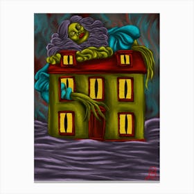 “the house is the monster” Canvas Print