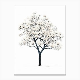 Magnolia Tree Pixel Illustration 4 Canvas Print