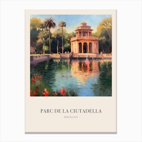 Parc De La Ciutadella Barcelona Spain 2 Vintage Cezanne Inspired Poster Canvas Print