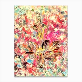 Impressionist Daylily Botanical Painting in Blush Pink and Gold 1 Canvas Print