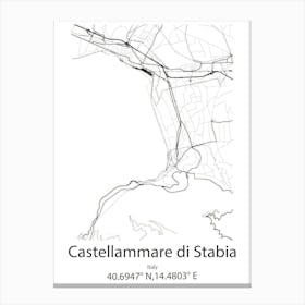 Castellammare Di Stabia,Italy Minimalist Map Leinwandbild