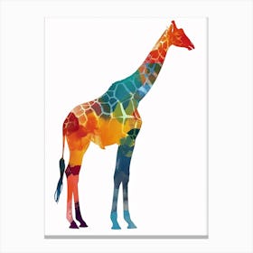 Rainbow Giraffe Watercolour 1 Canvas Print