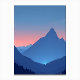 Misty Mountains Vertical Composition In Blue Tone 216 Canvas Print