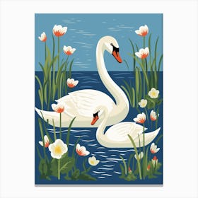 Baby Animal Illustration  Swan 1 Canvas Print