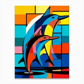 Dolphin Abstract Pop Art 1 Canvas Print
