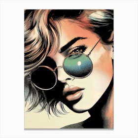 Pop Girl With Sunglasses Canvas Print