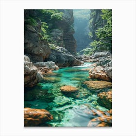 Waterfalls In The Mountains 2 Canvas Print