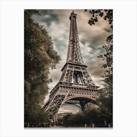 Eiffel Tower Paris France Oil Painting Style 15 Canvas Print