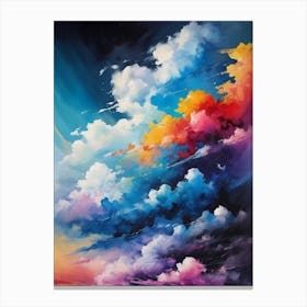 Abstract Glitch Clouds Sky (15) Canvas Print