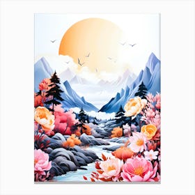 Celestial Dawn Alpine Blossoms Awaken Canvas Print