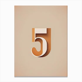 5, Number, Education Retro Minimal Canvas Print