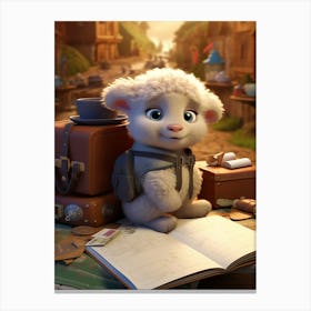 Baby Lamb's Learning Journey Print Canvas Print