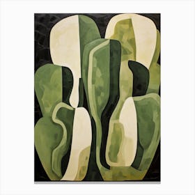 Modern Abstract Cactus Painting Devils Tongue Cactus 3 Canvas Print