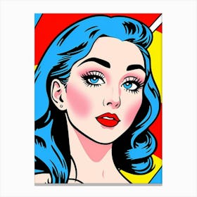 Glamorous Halftone Harmony: A Woman’s Expression Pop Art 1 Leinwandbilder