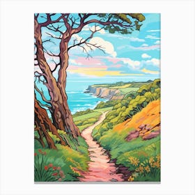 Pembrokeshire Coast Wales 1 Hike Illustration Canvas Print