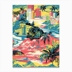 Rio De Janeiro, Brazil, Inspired Travel Pattern 3 Canvas Print