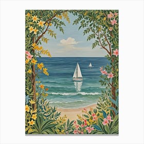 Floral Sailboats Canvas Print