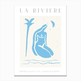 Down by the River Poster, Figurative Minimal Illustration Canvas Print