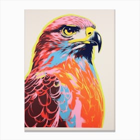 Andy Warhol Style Bird Red Tailed Hawk 4 Canvas Print