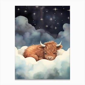 Baby Bison 1 Sleeping In The Clouds Canvas Print