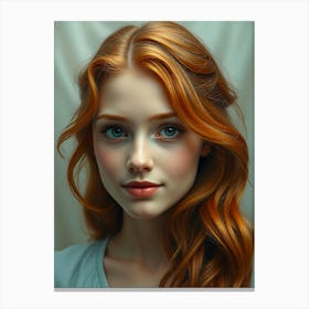 Red Haired Ginger Girl Portrait Canvas Print