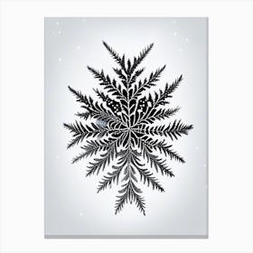 Fernlike Stellar Dendrites, Snowflakes, Marker Art 1 Canvas Print