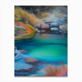 Hot Springs Waterscape Crayon 1 Canvas Print
