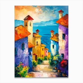 Colorful Houses By The Sea Canvas Print