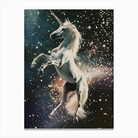 Glitter Unicorn In Space Abstract Collage 3 Canvas Print