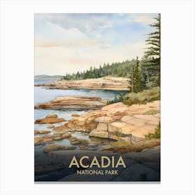 Acadia National Park Vintage Travel Poster 5 Canvas Print