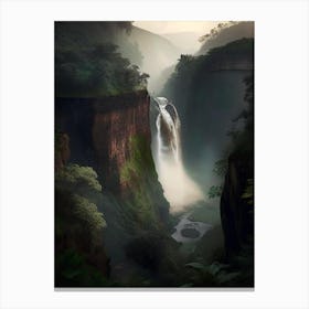 Bhagsunag Falls, India Realistic Photograph Canvas Print