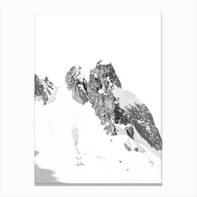 Snowy Mountain Top Black and White Minimalist Art Print Canvas Print